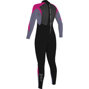 2019 O'Neill Youth Girls Epic 4/3mm Back Zip GBS Wetsuit Black / Mist / Berry 4216G